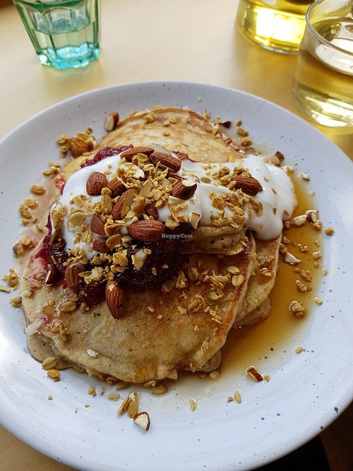 Specials Vegan pancakes with orange compote. at PRES in Manchester