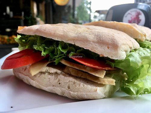 Seitan sandwich at Canamo Coffee in Santiago