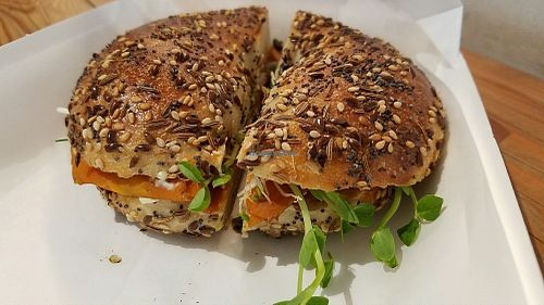 salmon bagel at Joe's Sandwich Bar in Sydney