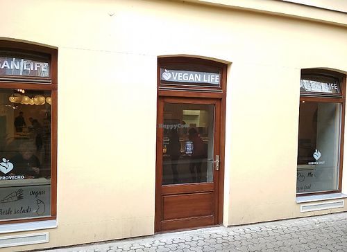 outside  at Vegan Life in Prague