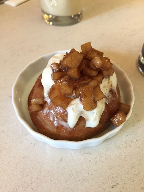 Apple pie cinnamon bun  at The Vegan Nest in Clinton