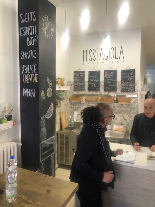 Quizzing the owner! at Missfagiola in Bologna