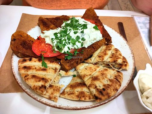 Lentil and peas steaks at Peas in Athens