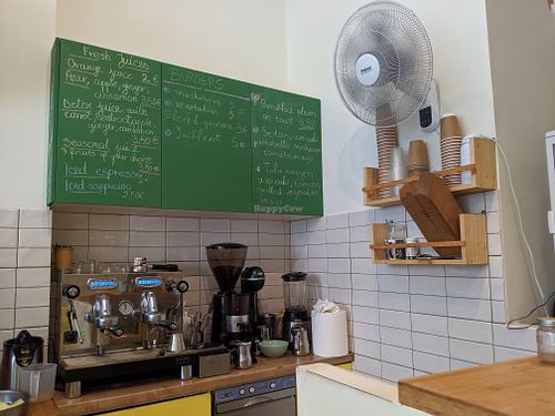 interior and menu at Peas in Athens