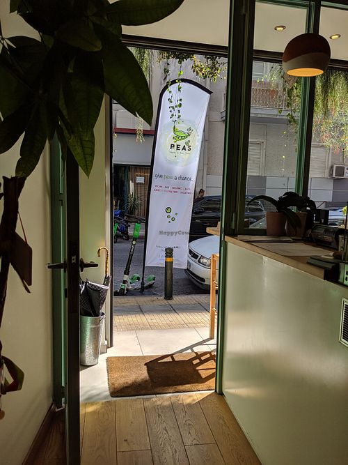 view to outside at Peas in Athens