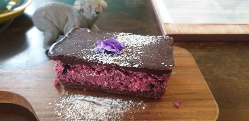 Cherry ripe slice at Nature Cafe/Bar in Frankston