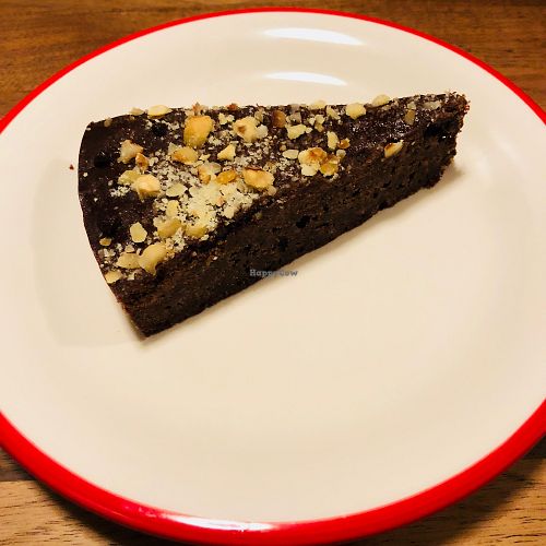 Vegan pear chocolate cake at Nabucco Obrador Vegetaria in Barcelona