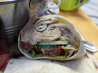 Jerk jackfruit wrap at The Barn in Scorton