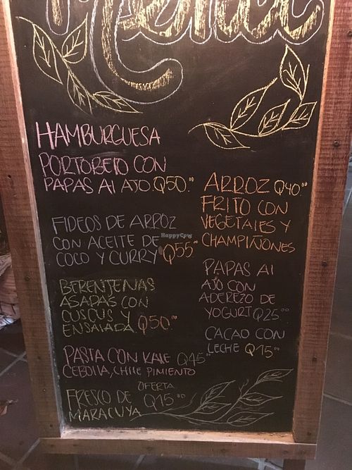 Daily menu at Maracuya in Flores