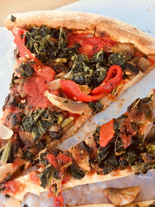 Vegan pizza option at 081 Pizza in Stony Brook