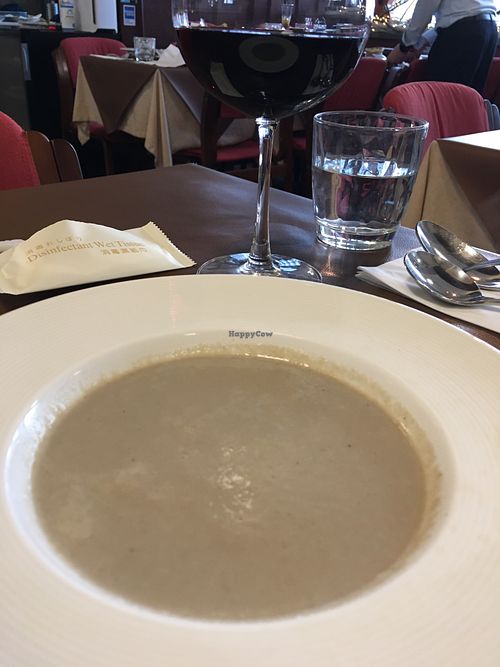 Mushroom Soup at Mirror and Vegan Concept in Hong Kong Island
