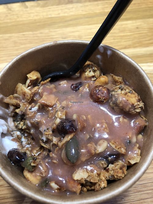 Berry and Granola coconut yoghurt at Joe & The Juice in Mascot