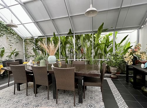 Seating area at the back  at Coco Mango The Garden in Chiang Mai