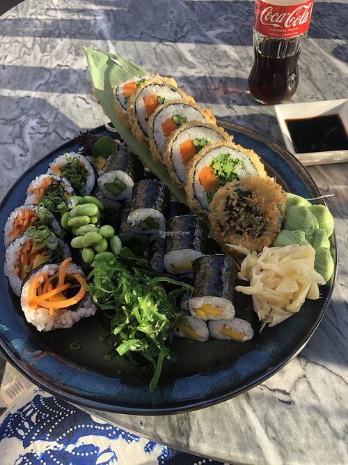 Vegan sushi platter   at Soy Seafood and Sushi Bar in Jersey