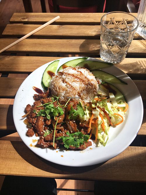 Soy and rice at lunchtime at Emoi in Helsinki