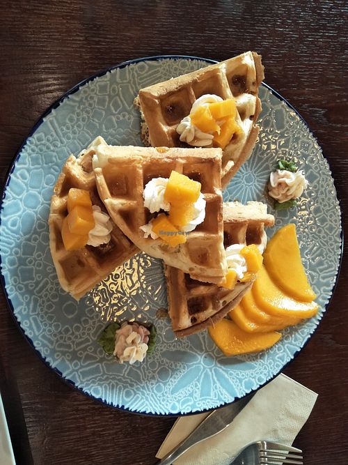 Vegan waffle. at LN Fortunate Coffee in Shanghai