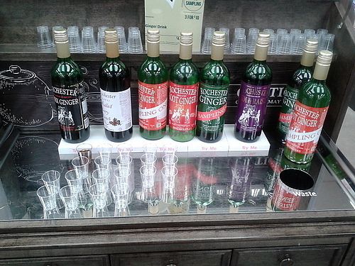 Ginger wines and sampling bar at Holland & Barrett in York