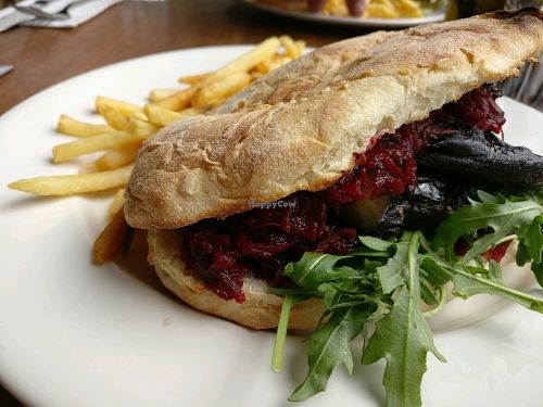 mushroom burger at Saff's Cafe  in Castlemaine