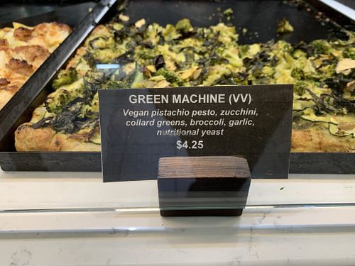 Ingredients for the Green Machine vegan pizza  at Vivi in Washington