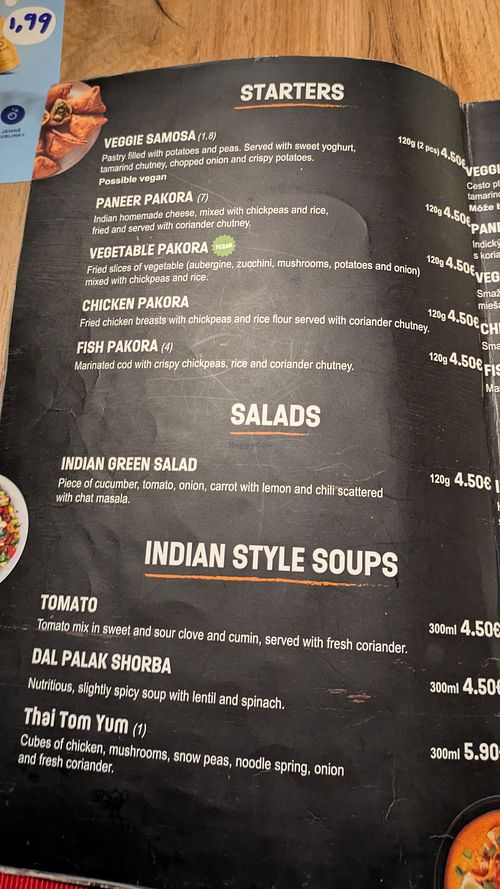 Starters at Masala Darbar in Bratislava