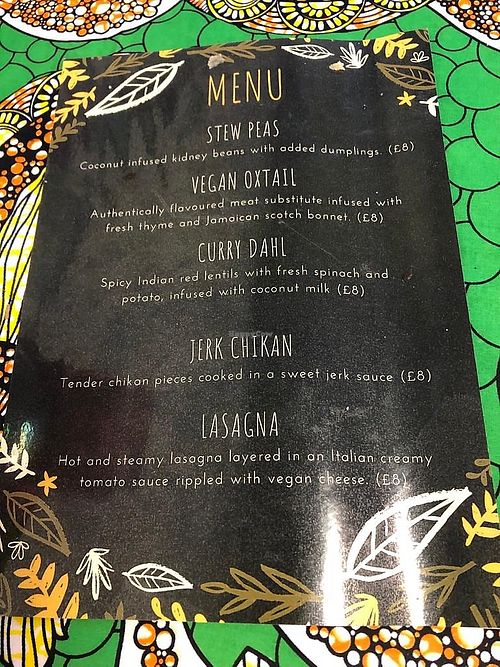 New menu at Vegan Flavours in South East London