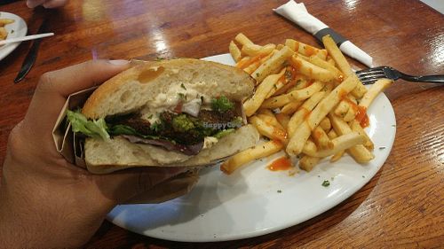 Falafel Burger at George's Greek Grill in West Hollywood