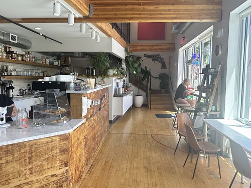 Downstairs has limited seating   at Cuppa in Ogden