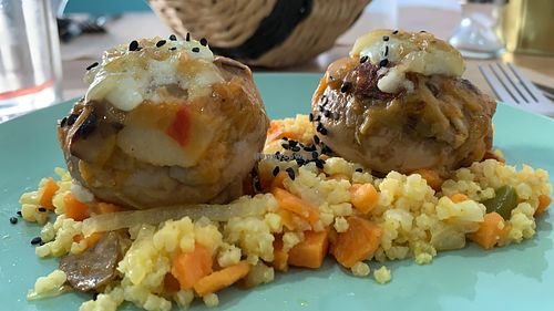 Champiñones con tofu at Verdetariano in Sevilla