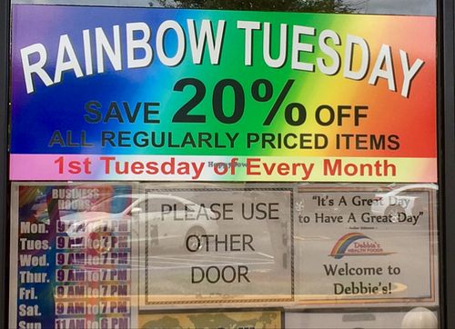 Rainbow Tuesday  at Debbies Health Foods in Orange City