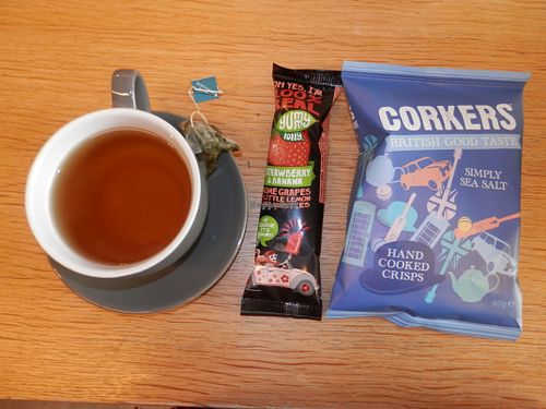 Peppermint tea and vegan snacks at The Garden Cafe  in Cambridge