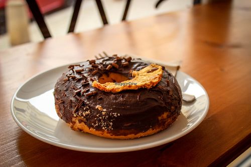 chocolate donut at Vegan Food & Sweet Bar in Brno