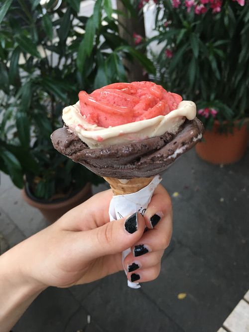 Strawberry, hazelnut and chocolate  at Gelarto Rosa - Szent István in Budapest