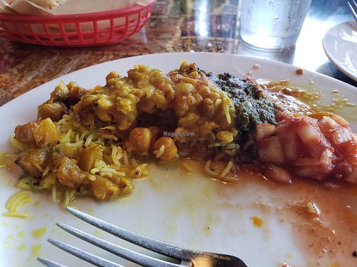 Vegan options from the buffet at Nawab in Wilmington