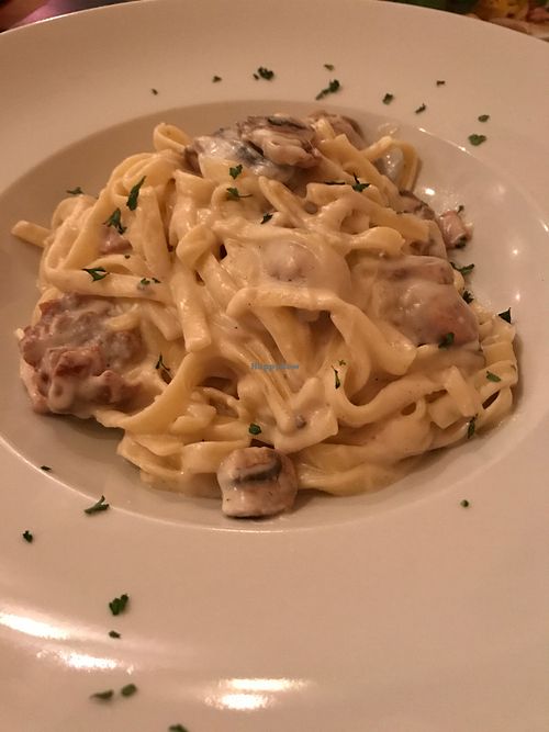 Carbonara pasta at Something Vegan in Toluca Lake