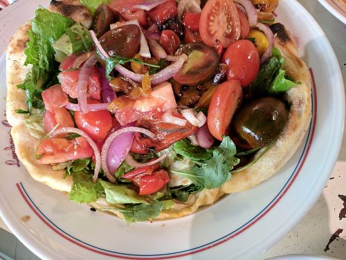 "Italian farmer salad" - ordered without cheese at Cafe Landwer in Hod Hasharon