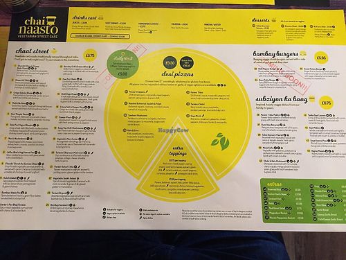 Menu  at Chai Naasto in North West London