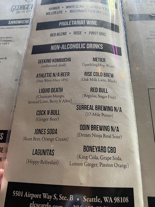 Non-Alcoholic Drinks | Zero Proof Options 😃  at Georgetown Liquor Company in Seattle