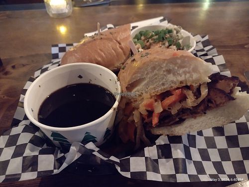 French dip and potato salad at Georgetown Liquor Company in Seattle