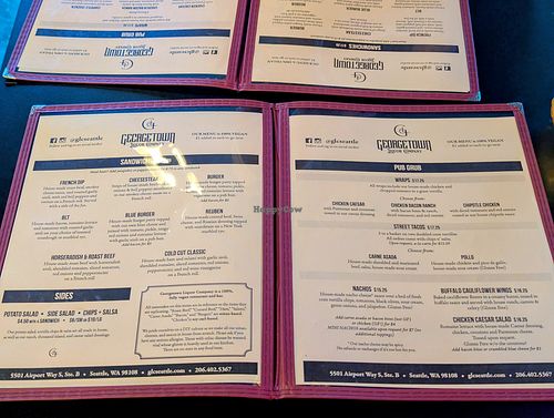 Menu as of 29 August 2025 at Georgetown Liquor Company in Seattle