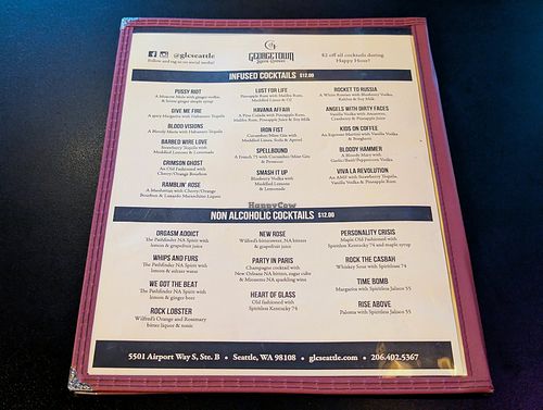 Menu as of 29 August 2025 at Georgetown Liquor Company in Seattle