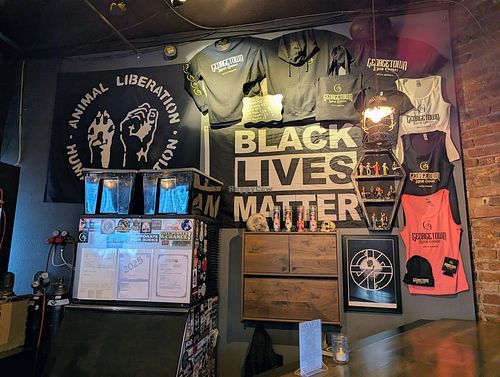 Merchandise Wall at Georgetown Liquor Company in Seattle