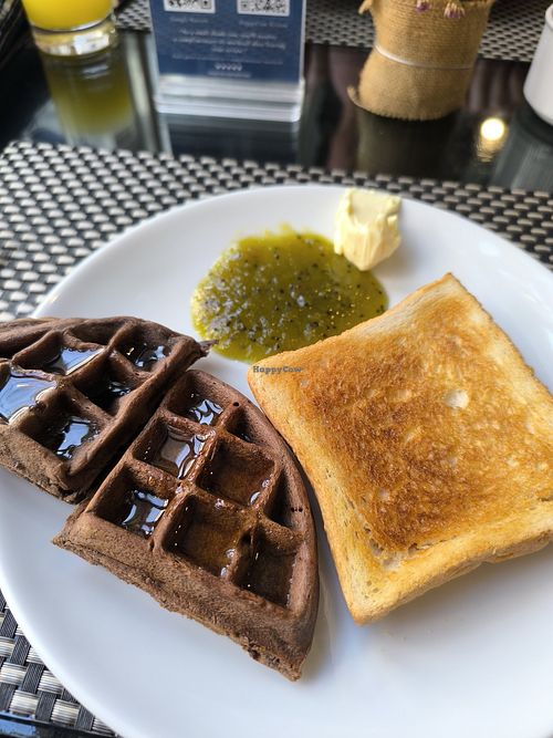 Breakfast - Choc Waffles, toast, and homemade jam at Away Chiang Mai Thapae Resort in Chiang Mai