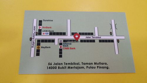 name card at Zhu Xiang Vegetarian in Bukit Mertajam