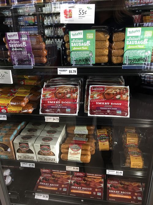 Large Vegan meat selection at Boise Co-op in Meridian