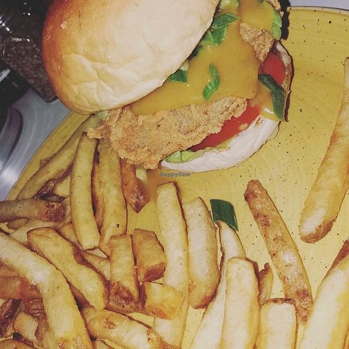 Deep fried katsu seitan burger at The Common Room in Sheffield