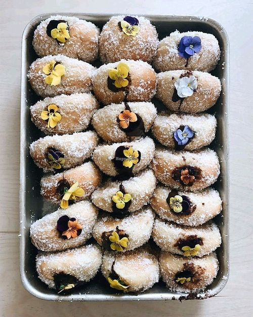 Dark chocolate and coconut doughnuts at Upshot Espresso in Sheffield