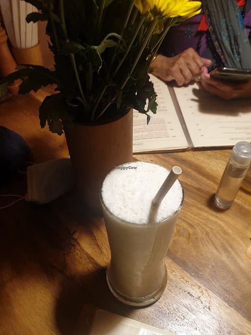 Coconut Pineapple smoothy at Ethos in Bangkok