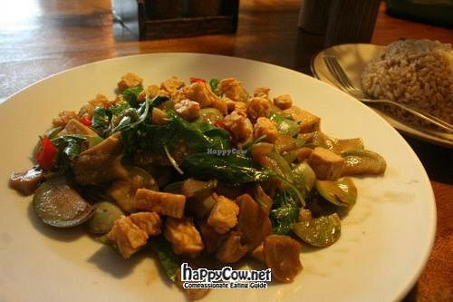 tempeh stirfry at Ethos in Bangkok