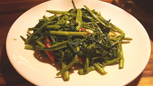 Morning Glory stir fry at Ethos in Bangkok