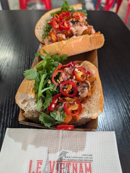Char siu pork banh mi at Le Vietnam Cafe in Perth
